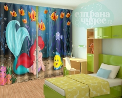 Фотошторы для детской комнаты "Русалочка Ариэль"
