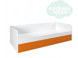 Кровать Астра 190 см, белый - оранжевый