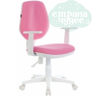 Кресло Fancy Pink MG-201W, с подлокотниками, пластик белый,