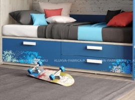 Кровать-диван Klюkva Junior BS5 с 3 ящиками, print Urban