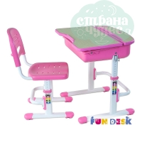Комплект парта и стул-трансформеры FunDesk Capri розовый