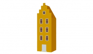 Шкаф-домик Амстердам 1, желтый