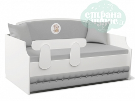 Кровать-диван Teddy с мягким фасадом, 022, серая