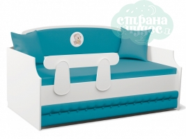 Кровать-диван Teddy с мягким фасадом, 133, морская