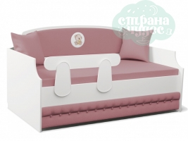 Кровать-диван Teddy с мягким фасадом, 628, пыльная роза