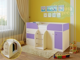 Кровать-чердак Астра 5, фиолетовый