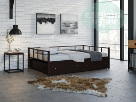 Кровать Арга, коричневая-венге