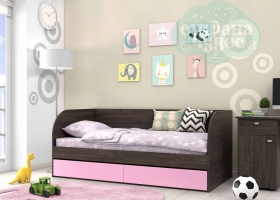 Кровать детская GK 7, венге-розовая