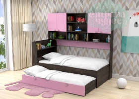 Кровать выдвижная GK 8, венге-розовая