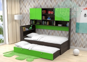Кровать выдвижная GK 8, венге-зеленая