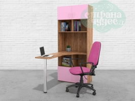 Стол письменный со стеллажом GKST100 дуб вотан - розовый