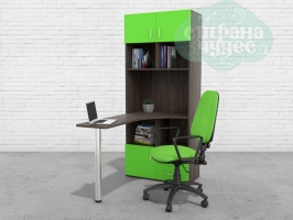 Стол письменный со стеллажом GKST100 венге-зеленый