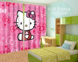 Фотошторы для детской комнаты "Hello Kitty"