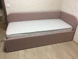 Кровать София угловая, с ПМ, бежевая, ткань 0 кат.