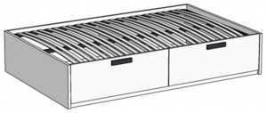 Кровать Klюkva Junior BT1 с 2 ящиками с подъемным механизмом