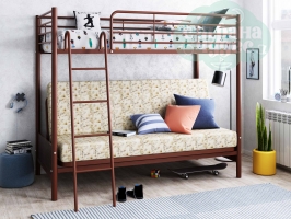 Кровать-чердак с диваном ФМ Мадлен-2, коричневая