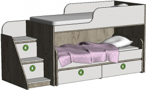 Кровать двухъярусная Klюkva Mini MBR2