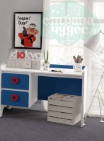Стол письменный Klюkva Mini MST1, 120 см, королевский синий/белый