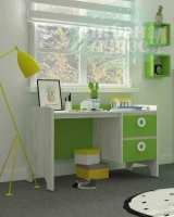 Стол письменный Klюkva Mini MST1, 110 см, зеленая мамба/дуб белый