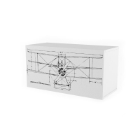 Полка 2 куба 38 попугаев "Ньютон Грэй" с фасадом, авиатор, белая