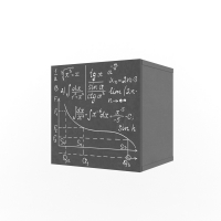 Полка 1 куб 38 попугаев "Ньютон Грэй" с фасадом, формулы