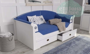 Кровать-диван Klukva Calypso с круглыми подлокотниками