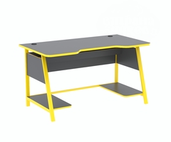 Компьютерный стол "Бафф" серый - желтый
