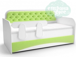 Кровать-диван с мягким фасадом, лайм