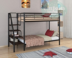 Двухъярусная кровать ФМ Толедо, черная, металлическая