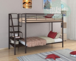 Двухъярусная кровать ФМ Толедо, коричневая, металлическая